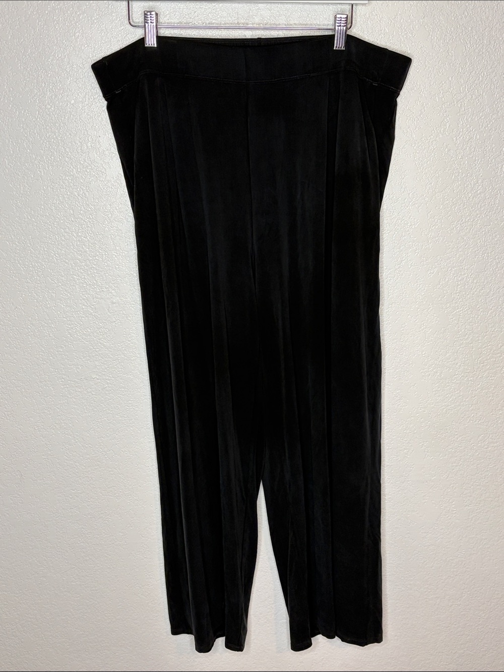 Eileen Fisher Black Wide Leg Culottes Pull On Pants Size XL Minimalist Lagenlook